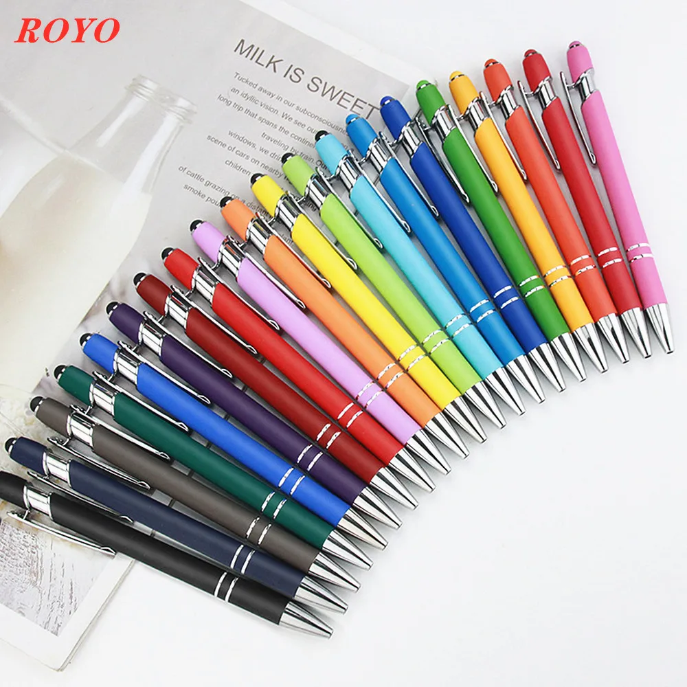 2 in 1 luxury promotional stylus touch  metal gift ball  ballpoint pen with custom logo