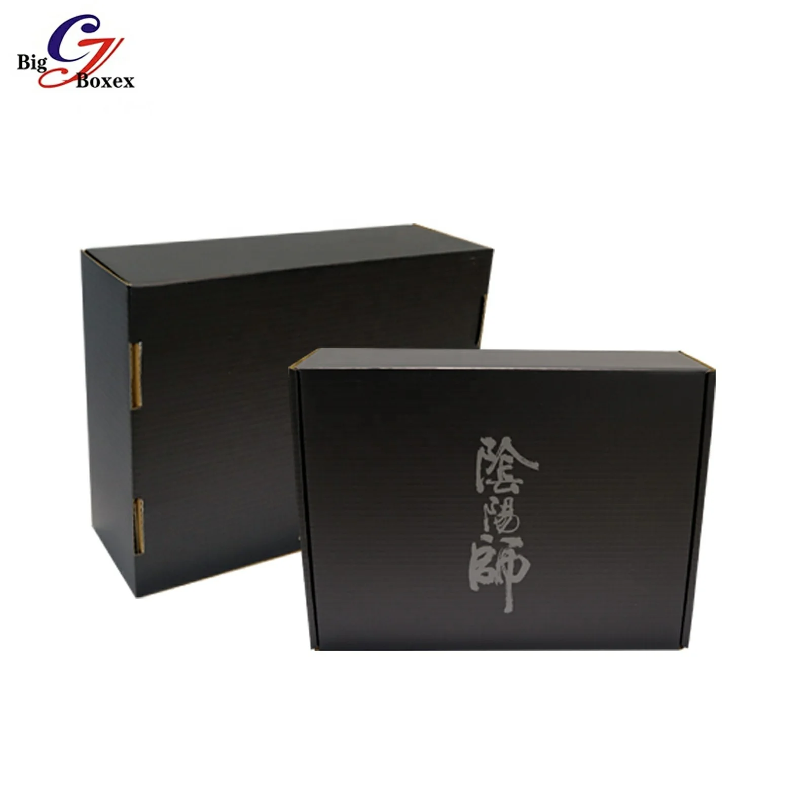 Professional Customer Logo Printing Black Boxes Packaging Cardboard Gift Paper Box E-flute Corrugated Shipping Carton