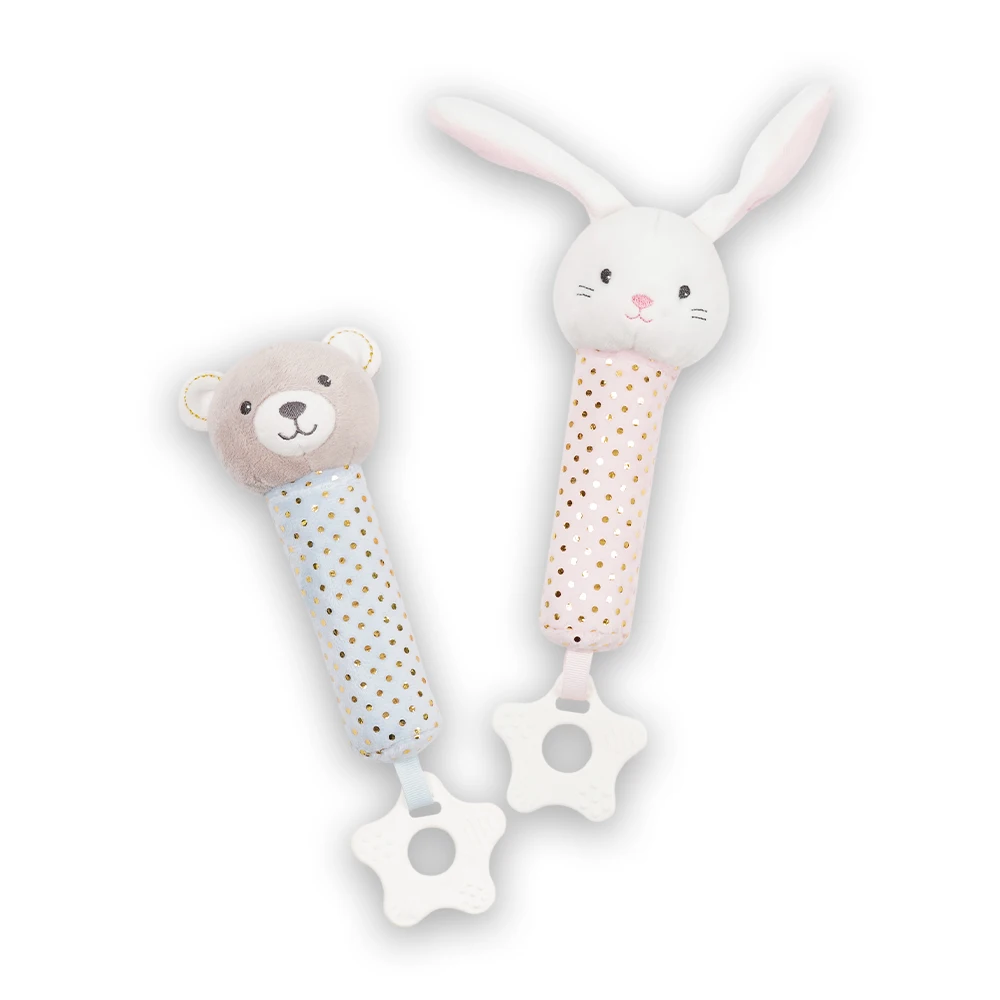 wholesale Baby hand bell hand grab stick wind bell BB stick cartoon animal head plush toy,baby jingle bracelets