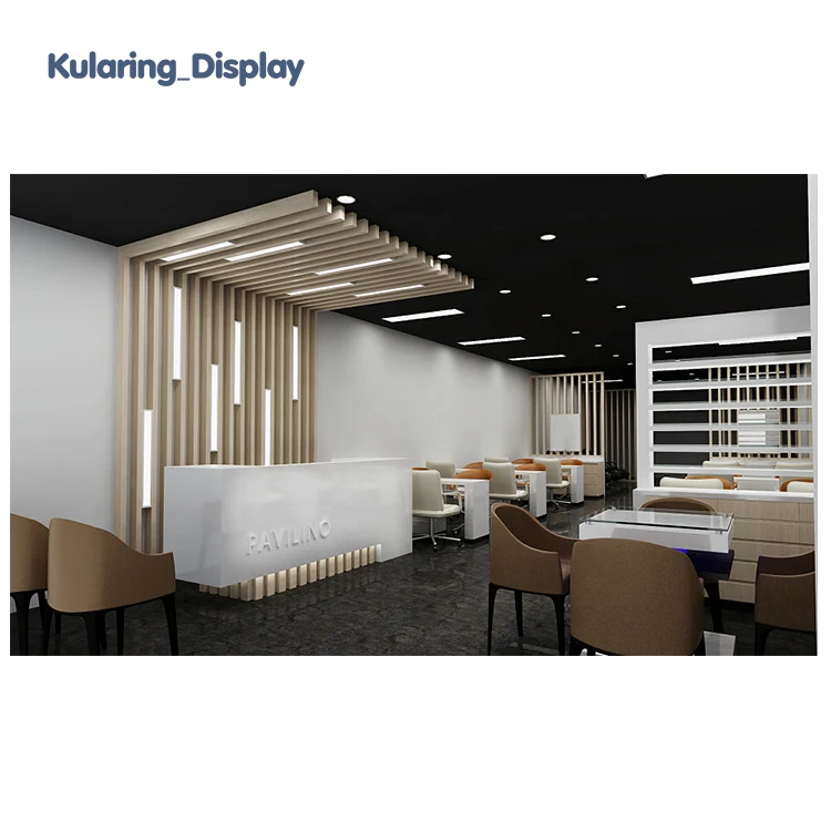 Classic hair salon store interior design barber shop furniture for retail shop