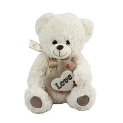 Factory custom soft and comfortable cheap standing plush teddy bear with heart