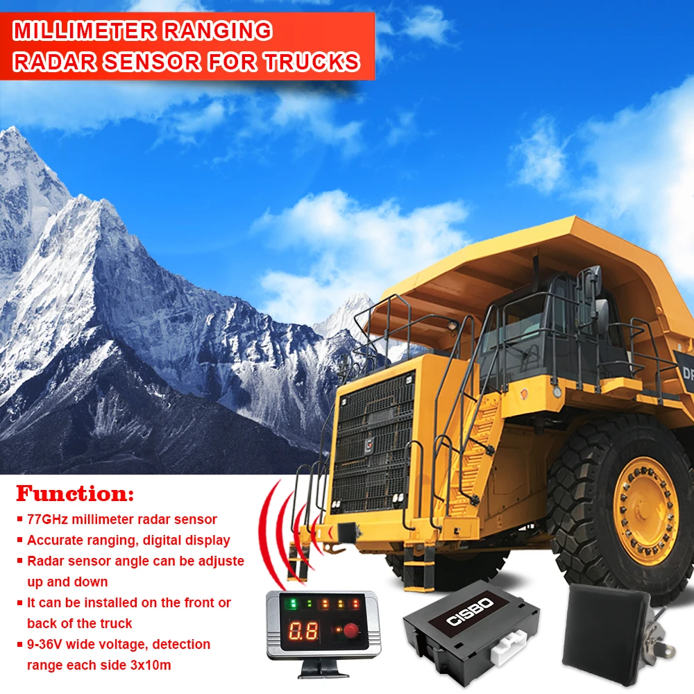 CISBO waterproof truck parking sensor kit blind spot detection system for heavy duty truck mining truck