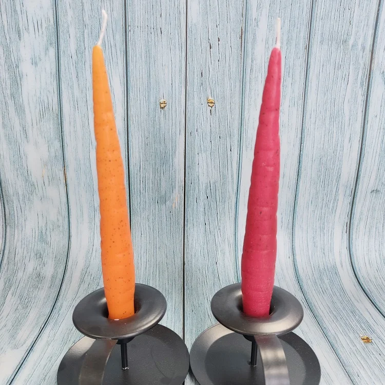 Topchina Selected Creative Colorful Carrots Shaped Taper Candles Novelty Candle for Home Decoration Gifts