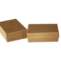 #32  Wholesale 2 Pieces Paper Jewelry Kraft Brown Cotton Filled Box For Gift Package Earring & Bracelet Box