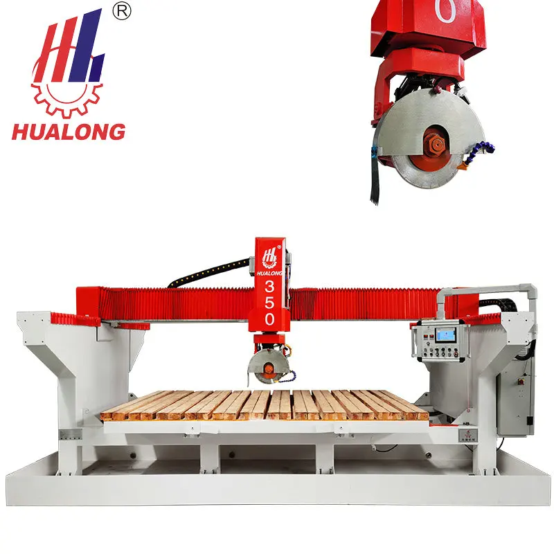 Hualong Machinery 45 Degree Cut Natural Stone Cutting Machines  Integrated Bridge Cutter Machine for Kitchen Countertop marble