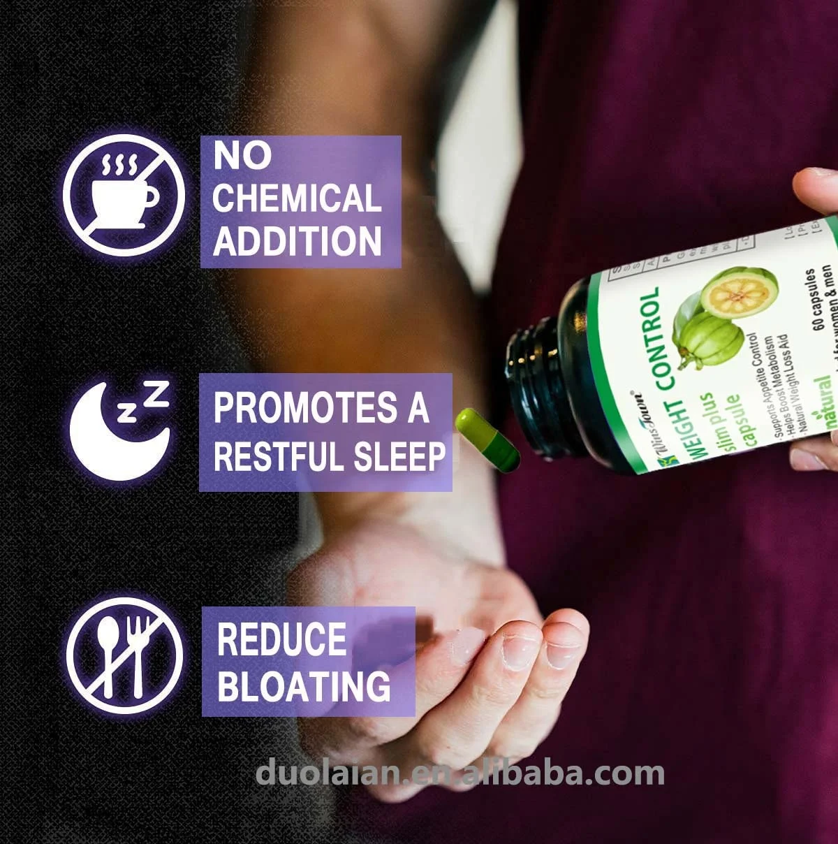 Custom strong Slim Plus Capsule Weight Control Pills Natural Herbal Supplement Women Slim Capsules for Perte de poids minceur