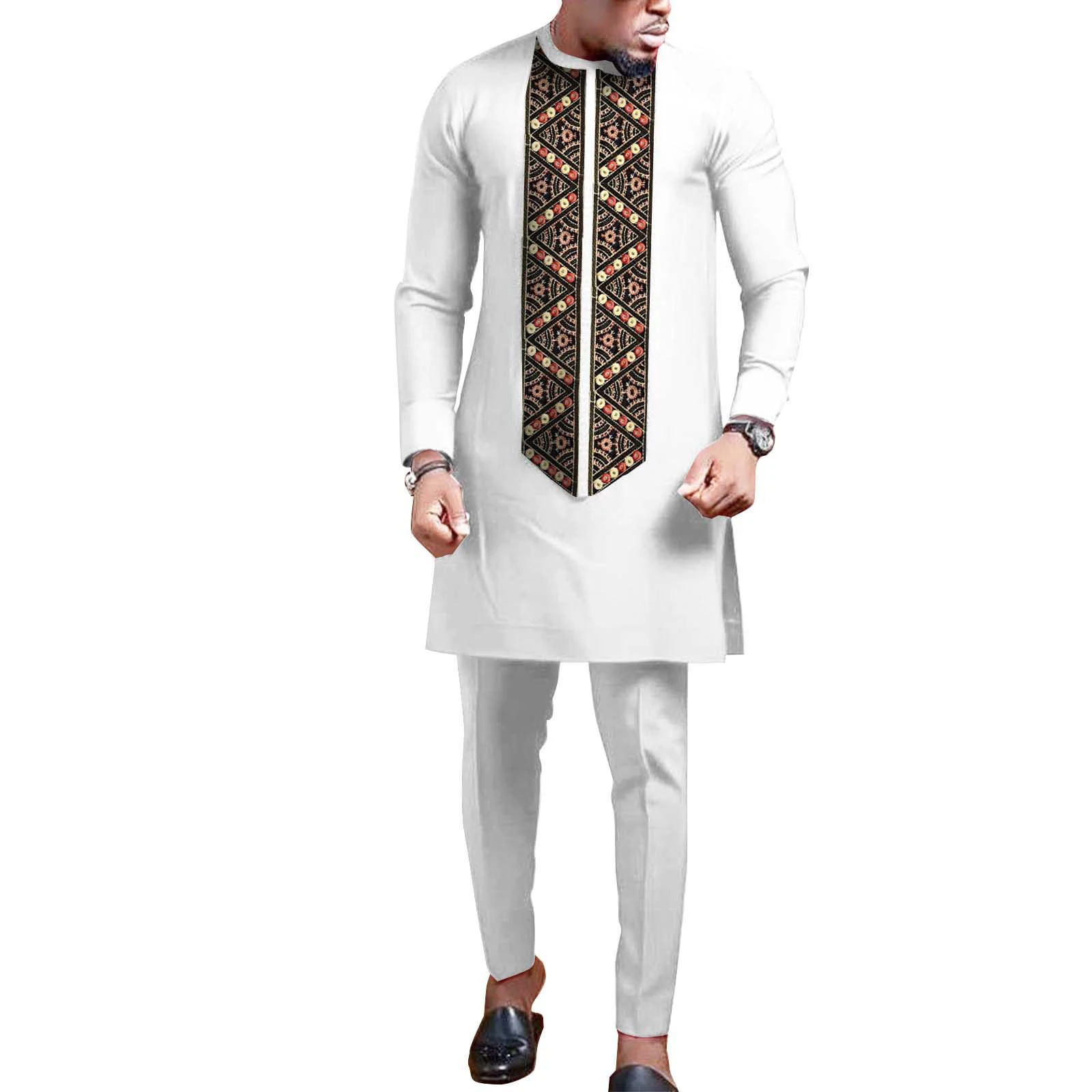 African clothing factory good order solid color men clothing clothes african men traditional outfit suit