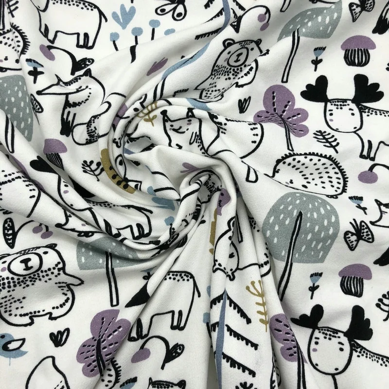 Эластичная ткань Telas с принтом клиента спандекс 100% хлопок на выбор из существующей ткани или индивидуальный цвет печати чесаная