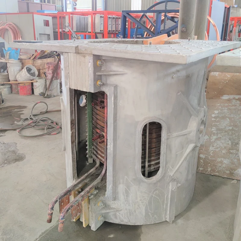 PLC aluminum shell induction melting furnace to melt 5tons steel