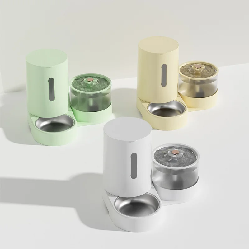 Gravity Pet Feeder and Water Dispenser Set-Automatic Pet Feeder and Water Dispenser 2 in 1 Suitable for Tracing Dogs and Pets
