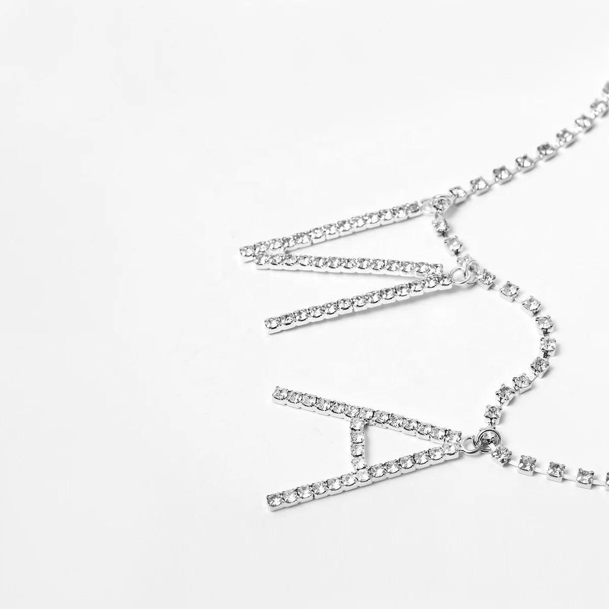 2022 fashion waist chain creative claw chain rhinestone NASTY letter pendant  body chain female