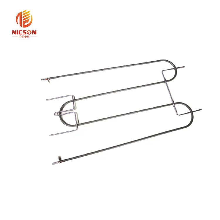 Electric microwave oven Flat grate heating curved tubular heater element
