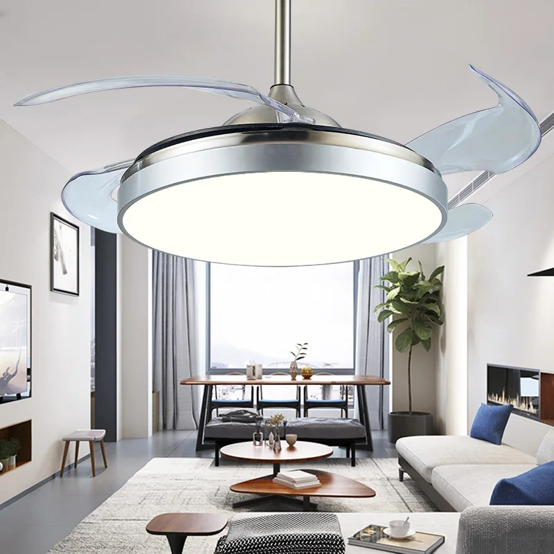 HOOYI Ultra-thin Invisible Fan Lamp With Remote Control Led Invisible Fan Chandelier