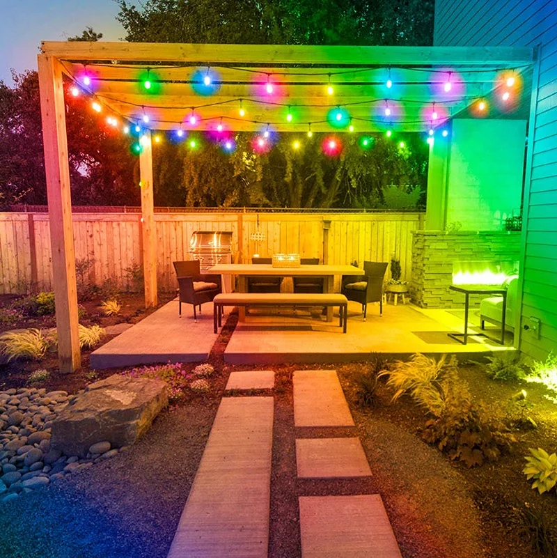  Гирлянда светодиодная S14 RGB водонепроницаемая IP65 48 футов 15