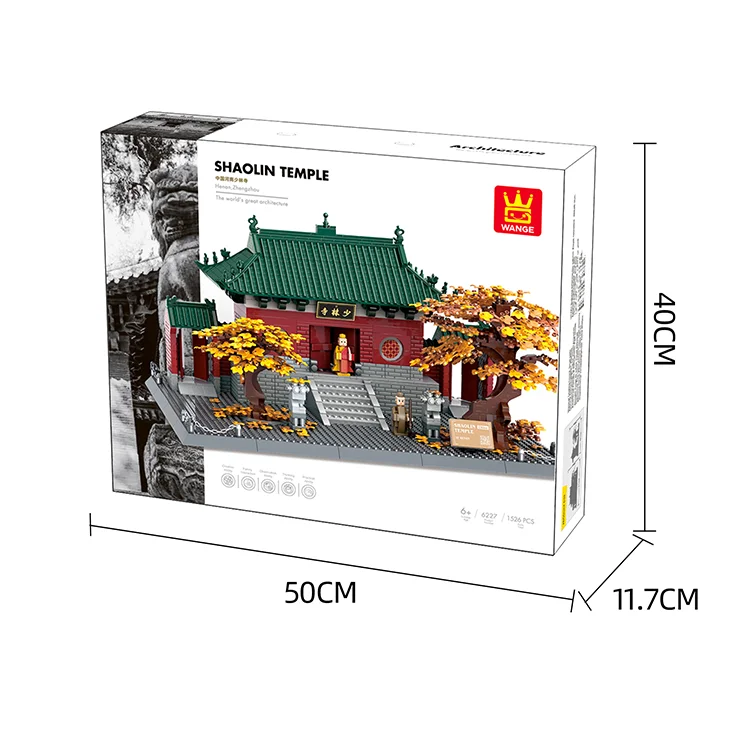 mini building block sets model toy home decoration Shaolin Temple brick toys