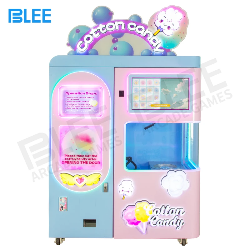 New Style Self Service Electric Candy Floss Machine Commercial Coin Operated Cotton Candy Fairy Floss Vending Making Machine