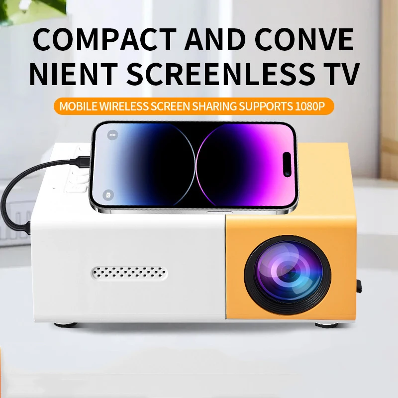 Mini Portable Projector For Home Kids mirroring version connect with phone support 1080p Lcd Small projector