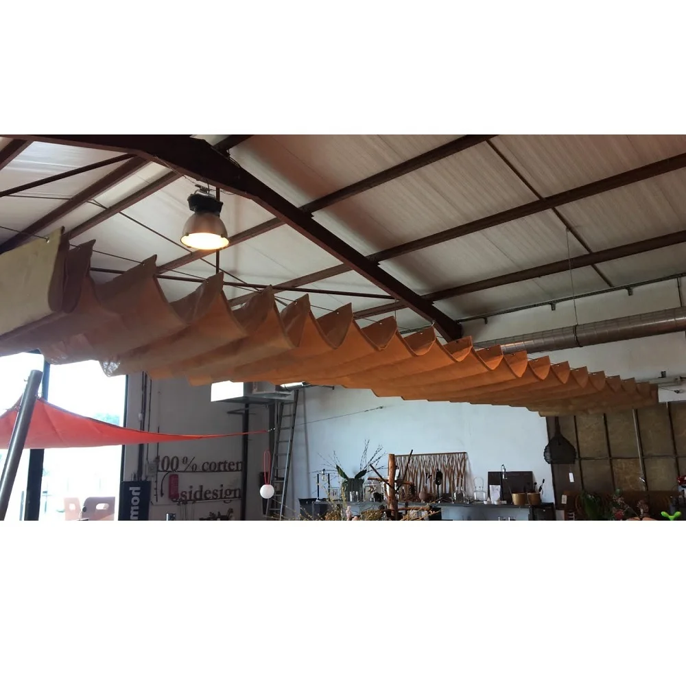 professional factory produce Wave Sails hot sell Roman Retractable Pergola Wave Shade Sail
