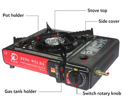 Portable Kitchen Kitchenware Butane Outdoor Camping Gas BBQ Grill Stove  with Carrying Case Dual-purpose