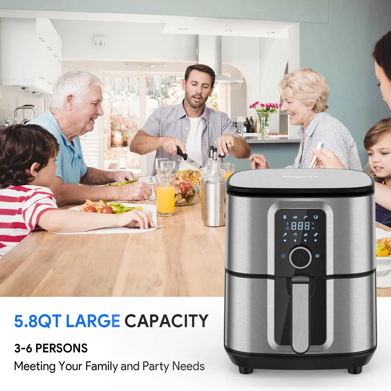 Bagotte BAF80 Multi Cooker Max Gourmi Led Dropshipping 4 Litr 5 Liters 6.0l 8.5 Qt 10l 220w 7 In 1 2.5l Air Fryer Mechanical