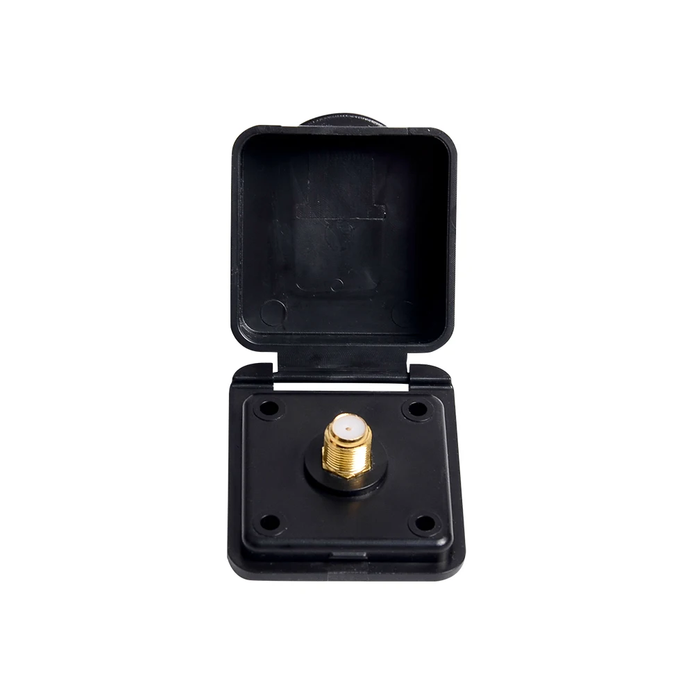 TV Standard Inlet W/Steel Trim White Mini TV/SAT Inlet Square Coaxial Cable Camper RV Boat