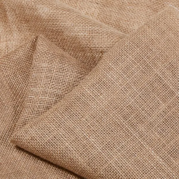 JIAHE 100% Natural Jute Burlap Curtain Diy Craft Material Fabric Laminated Woven Jute Fabric