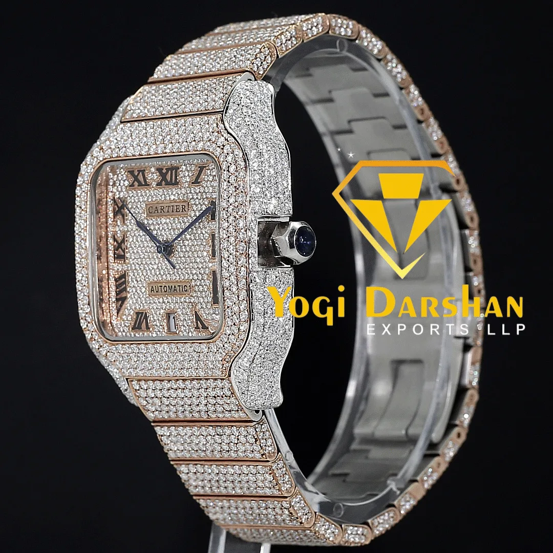 Hip Hop Luxury Sapphire Dial Watch Best Quality Diamond Moissanite Automatic Mechanical Mechanical For Women
