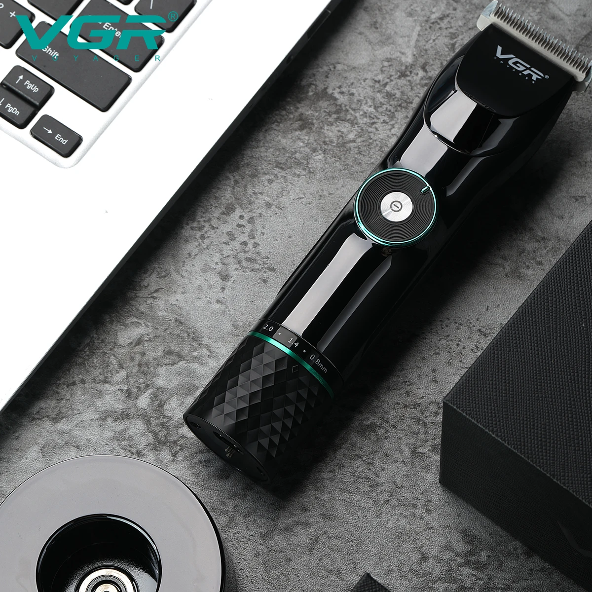 VGR V-256 Adjustable Barber Shop Hair Clippers Professional Rechargeable Trimmer for Men With USB Charging Base