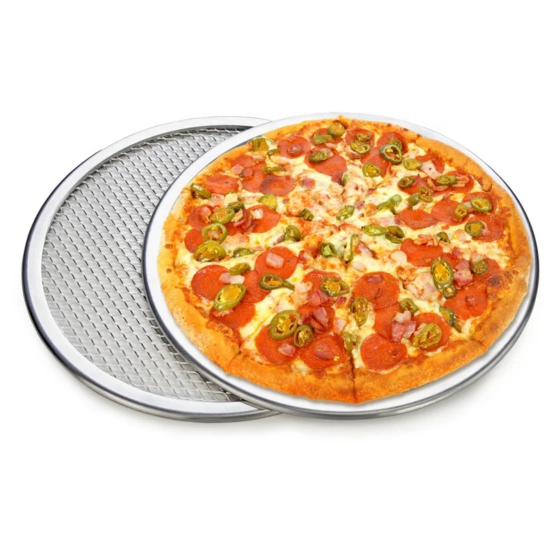 9/10/11/12/13/14 Inch Pizza Screen Aluminum Alloy Pizza Net Perforated Pizza Pan