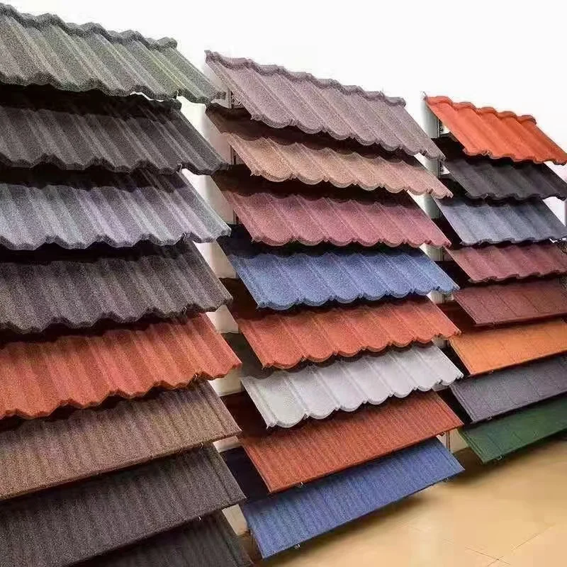 Aluminium Zinc Roofing Sheet Company Bent Types Stone Coated Metal Roof Tile In Nigeria Prices Chestnut Color