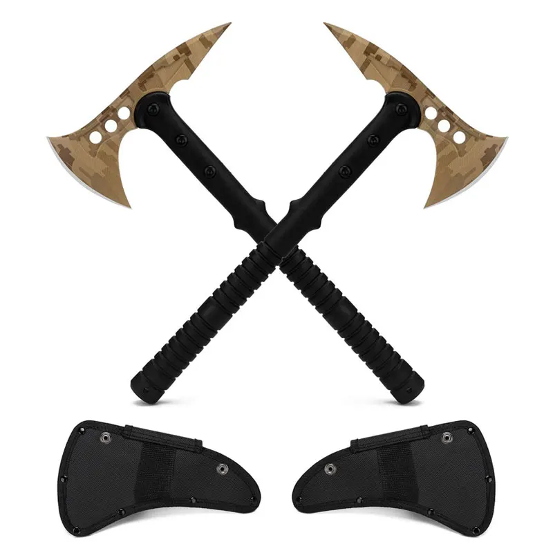 2021 Hot Tactical Woodaxe with Spike Hatchet Survival Axe and Mountaineering Hatchet Camping Axe with Scabbard for outdoor Survi