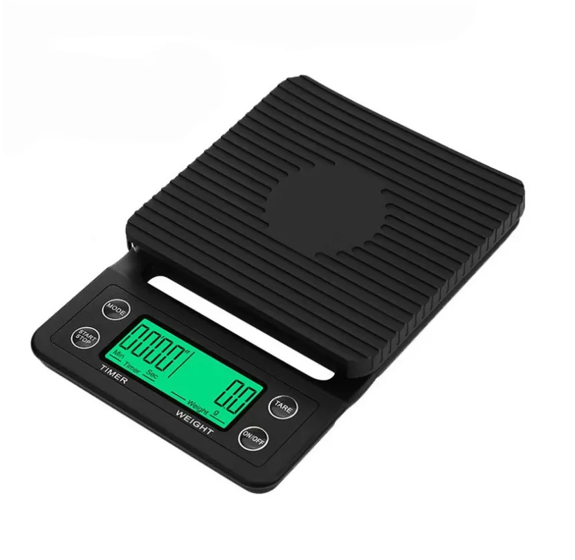 BSCI China Factory 3kg Digital Weight Timer Coffee Scale Machine Accessories Black Color Oem logo