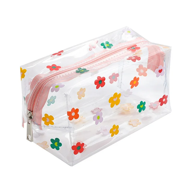 Big Waterproof Transparent Pencil Case PVC Stationery Gift Girls Students Pencil Bag Kawaii Makeup Cosmetic Bag Travel Bags
