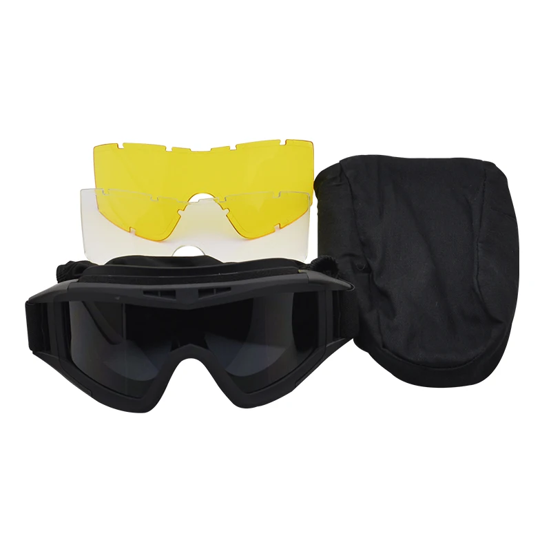 Anlorr wholesale 3 Lens Protective Goggles Sport Goggles tactical sunglasses shooting glasses