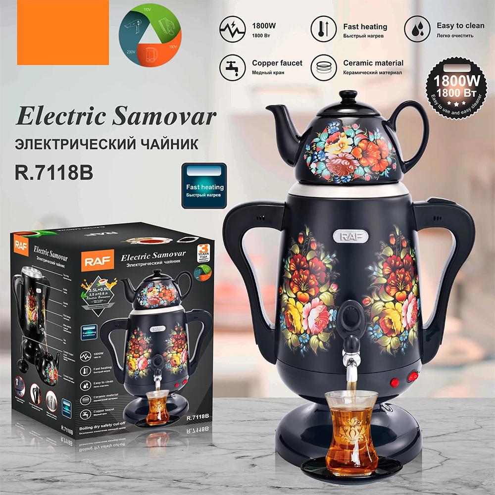 Electric Stainless Steel Samovar Ceramic Enamel Electric Kettle Water Kettle Thermostat Tea Maker Samovar
