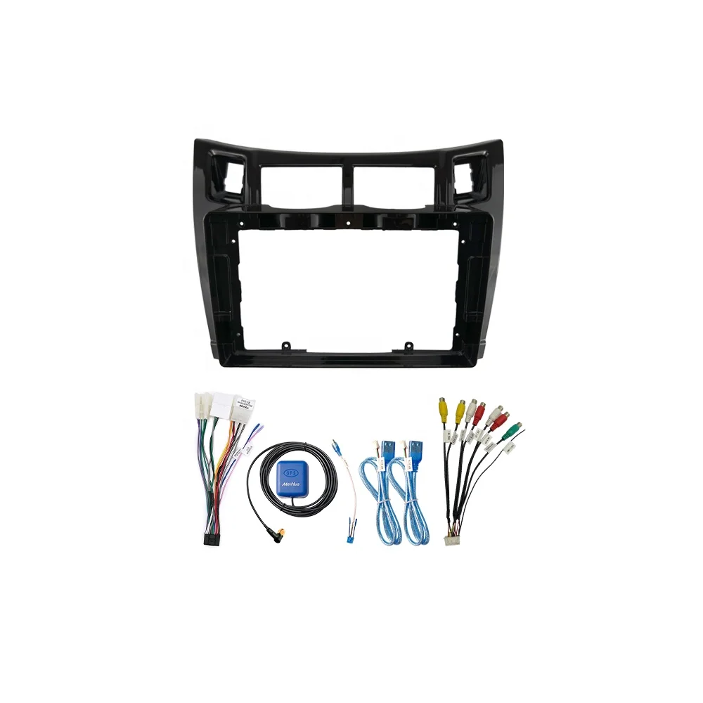 Meihua Car Radio Facial Frame for Toyota Yaris Vios 2005-2011 with Wiring Cable Harness Connector