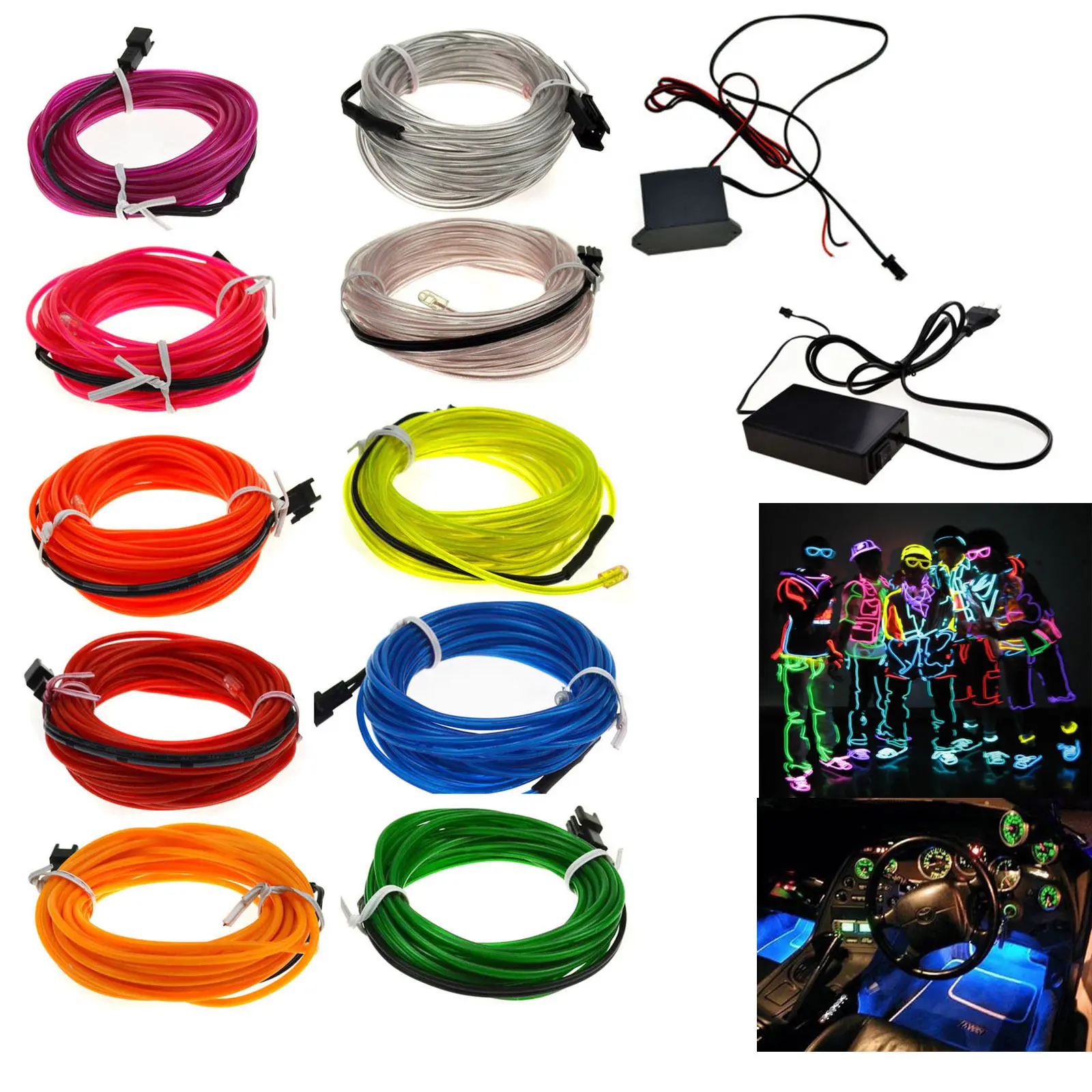 Multi цвет 4 мм диаметр костюм El Wire Craft для различных украшения