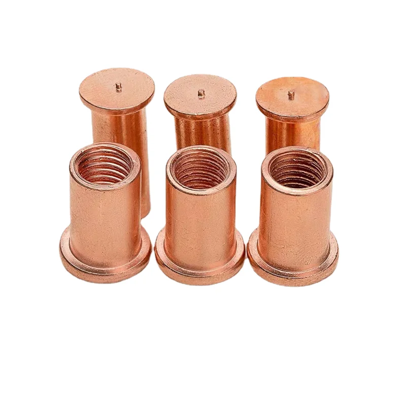 [M6] Internal thread seed welding nut column copper color with point internal tooth implant cap solitary bump we