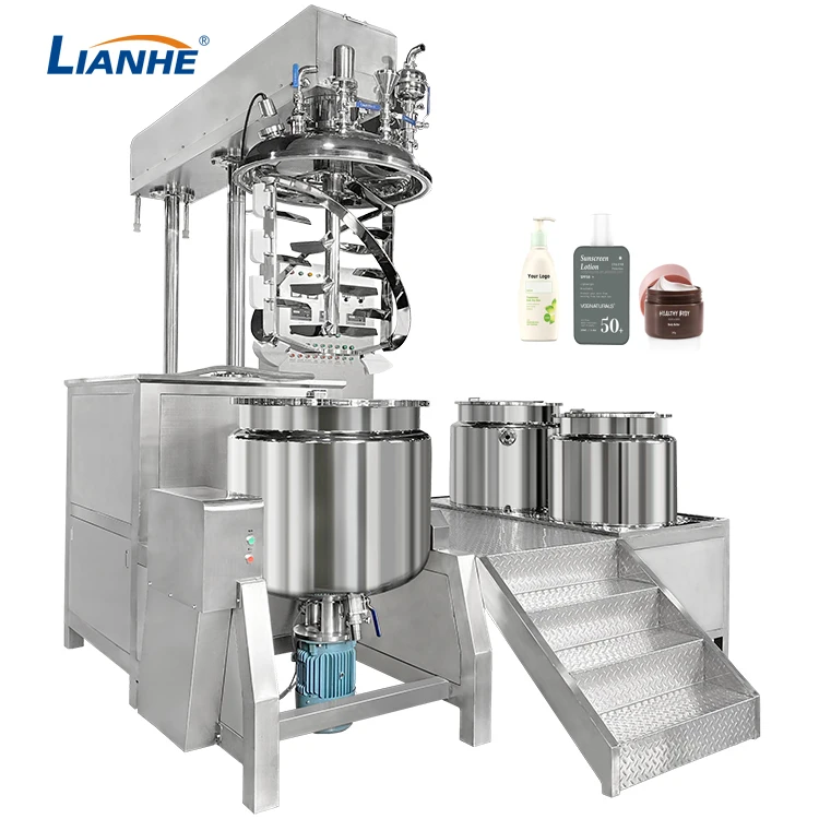 Automatic 200l-500l Beauty Lotion Cream Vacuum Mixer Homgenizer Emulsifier Petroleum Jelly Cosmetics Cream Making Machine