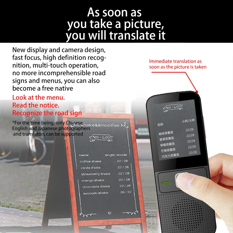 
Touch screen translator translation equipment 137 languages instant photo translate 
