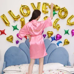 2020 Cheap Solid Color Silk Wedding Dress Bridesmaid Bridal Robes Kimono Robe Bridesmaids Gifts Sets Manufacturer