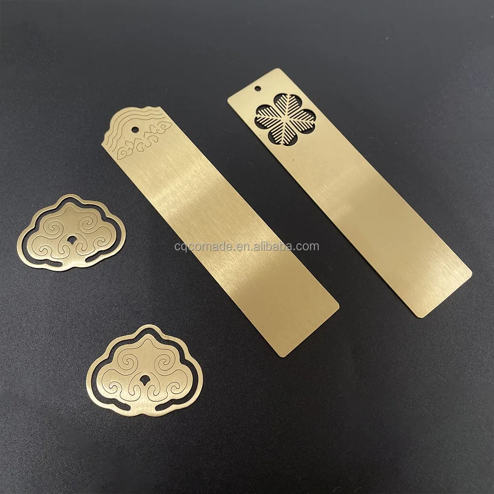 Custom solid brass bookmarks engraving stamping hammering High end bookmark blanks
