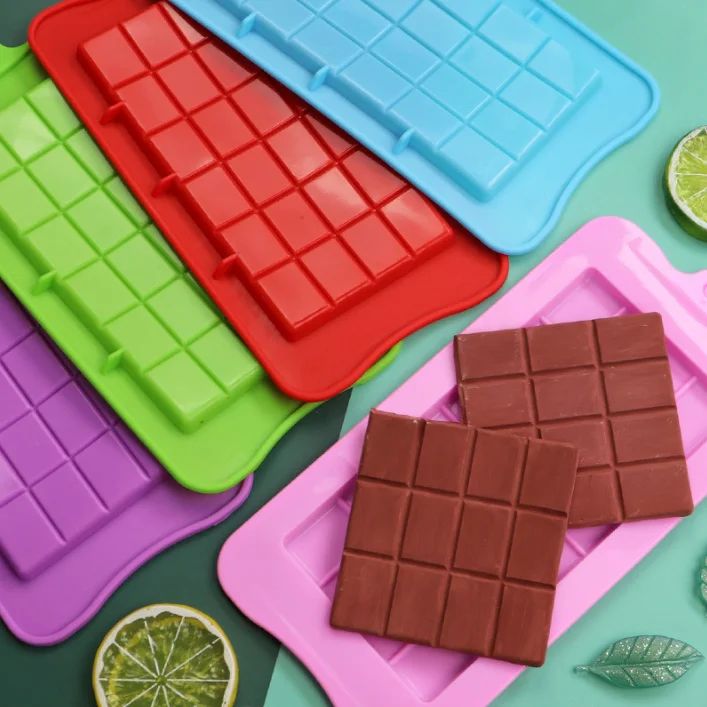 Silicone Chocolate Bar Molds Hot Chocolate Moulds Rectangle Baking Silicon Bakeware Molds Shape Wax Flexible Molds
