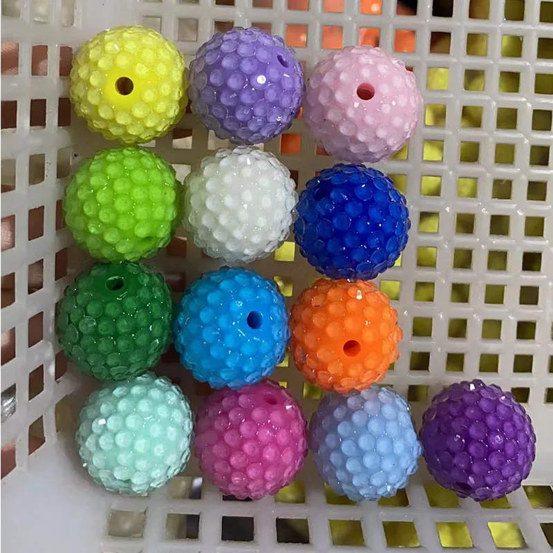 10%OFF Mix Colorful Color Clear Resin Rhinestone Ball Beads For Beaded Chunky Necklace Jewelry 20mm Stock For Pen Beadable Beads