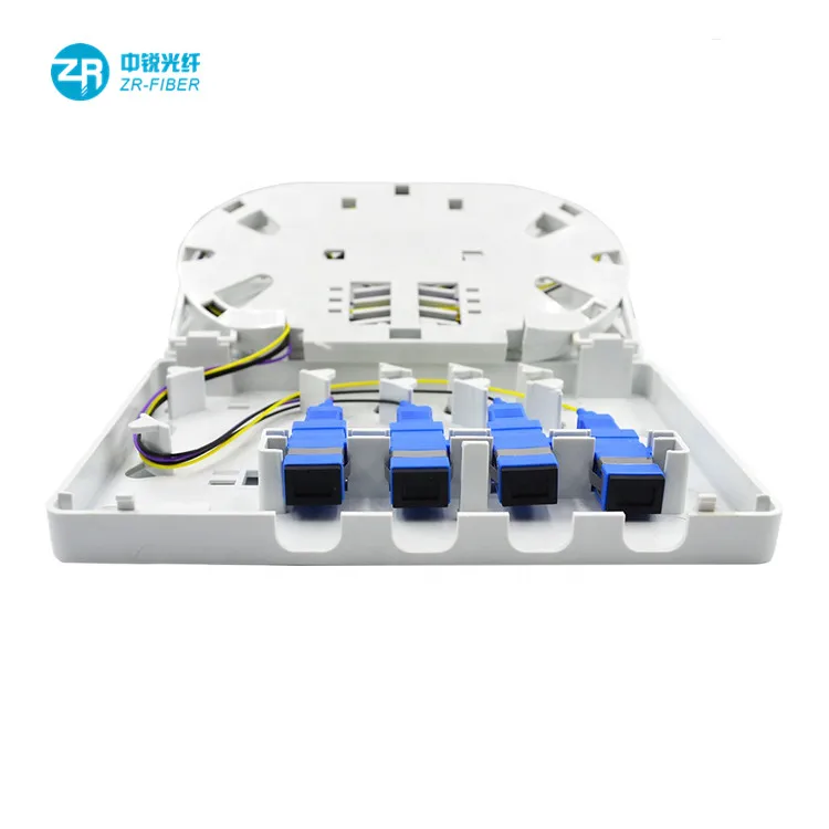 FTTH 2 порта Клеммная коробка 4 ядра волоконно-оптического мини-волокна
