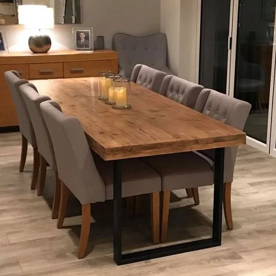 Fast Shipping Industrial Dining Room Furniture Extendable Wood Restaurant Dining Table