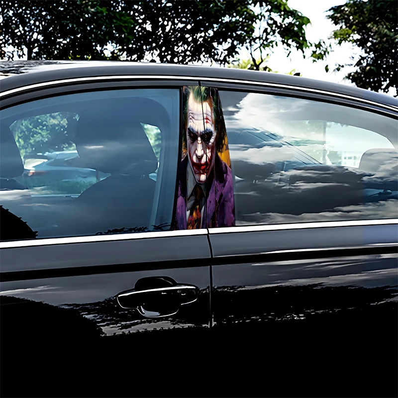 Waterproof Auto B-Pillar Cartoon Joker Stickers Car Center Column Cover Decor with Logo Vinyl Decals Accessories