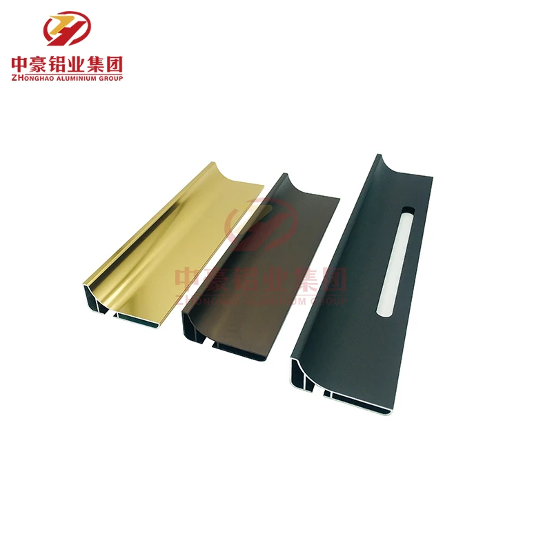 Customise aluminium profiles for windows and door hardware from zhonghao aluminium  Electrophesis Champagne surface treatment