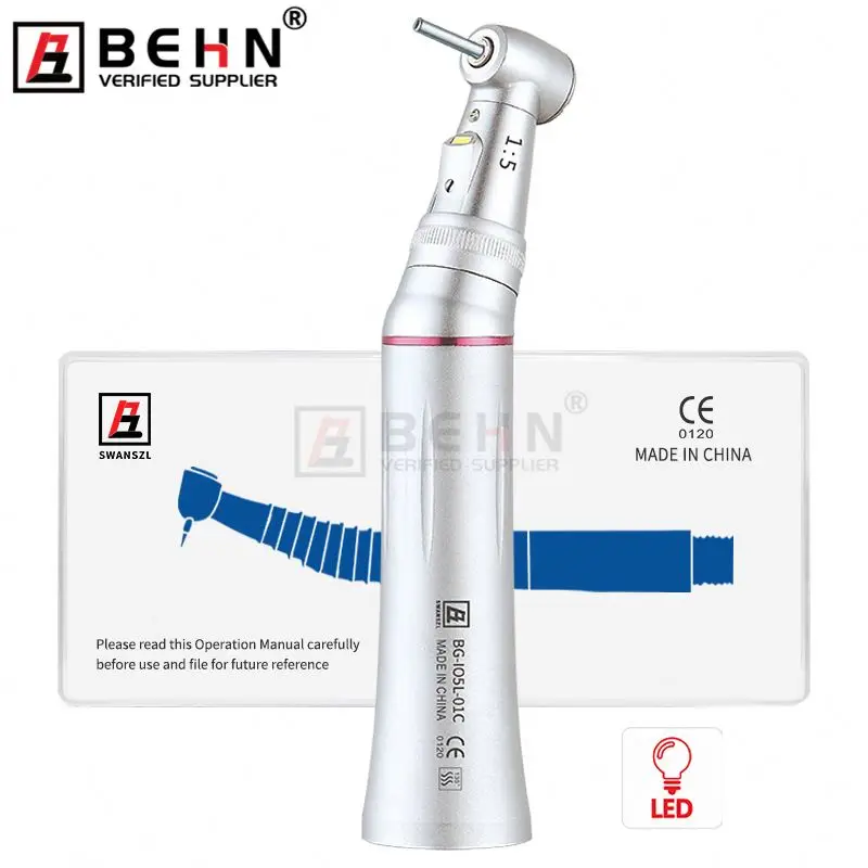 BEHN Dental LED generator electric handpiece 1:5 tip increasing contra angle handpiece inner water/Dental handpiece air turbine