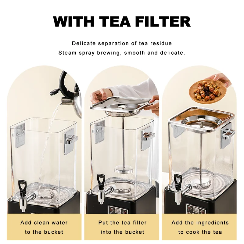 DEWEISI square visible jug body electric water boiler coffee tea urn automatic hot drink brewer dispenser